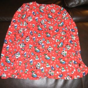 Cute Snowman Sledding Scrub Jacket Size Large